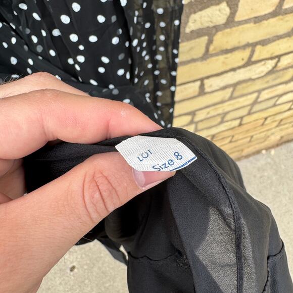 Vintage Eleanor Brenner 1970's Polka Dot Long Sleeve Maxi Dress Size 8 *Flaw - Picture 9 of 9